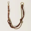 Cognac/tobacco Leather, Cord, And Metal Trick | Miu Miu