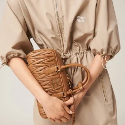 Colonial Beige Cotton And Silk Mini-dress | Miu Miu