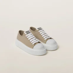 Colonial Beige Denim Sneakers | Miu Miu
