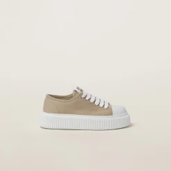 Colonial Beige Denim Sneakers | Miu Miu