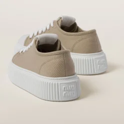 Colonial Beige Denim Sneakers | Miu Miu