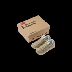 Colonial Beige New Balance 574 X Miu Miu Denim Sneakers | Miu Miu