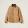 Cord Embroidered Garment-dyed Gabardine Blouson Jacket | Miu Miu