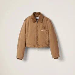 Cord Garment-dyed Gabardine Blouson Jacket | Miu Miu