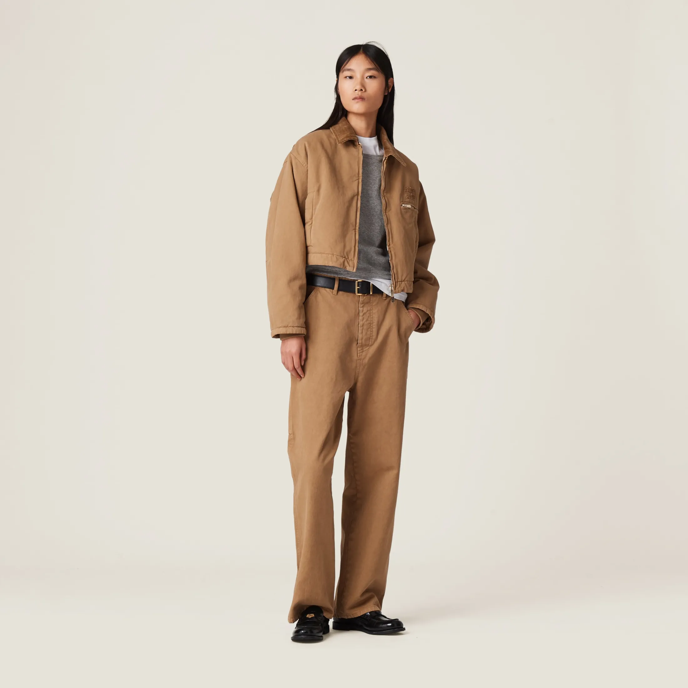 Cord Garment-dyed Gabardine Pants | Miu Miu