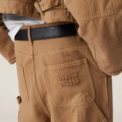 Cord Garment-dyed Gabardine Pants | Miu Miu