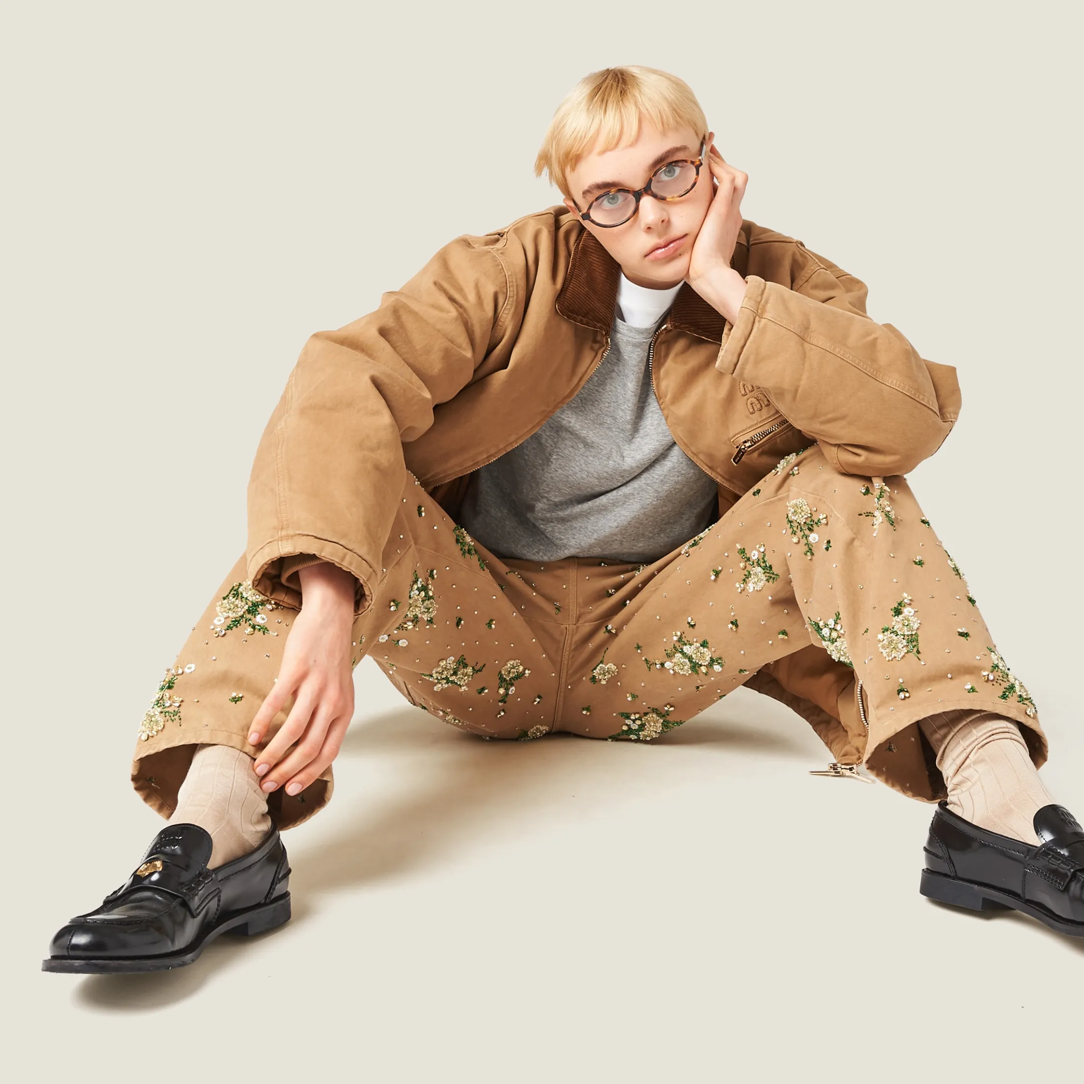 Cord Garment-dyed Gabardine Pants | Miu Miu