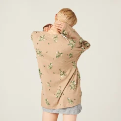 Cord Garment-dyed Long-sleeve Jersey T-shirt With Embroidery | Miu Miu