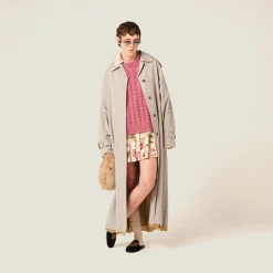 Cord Single-breasted Gabardine Coat | Miu Miu