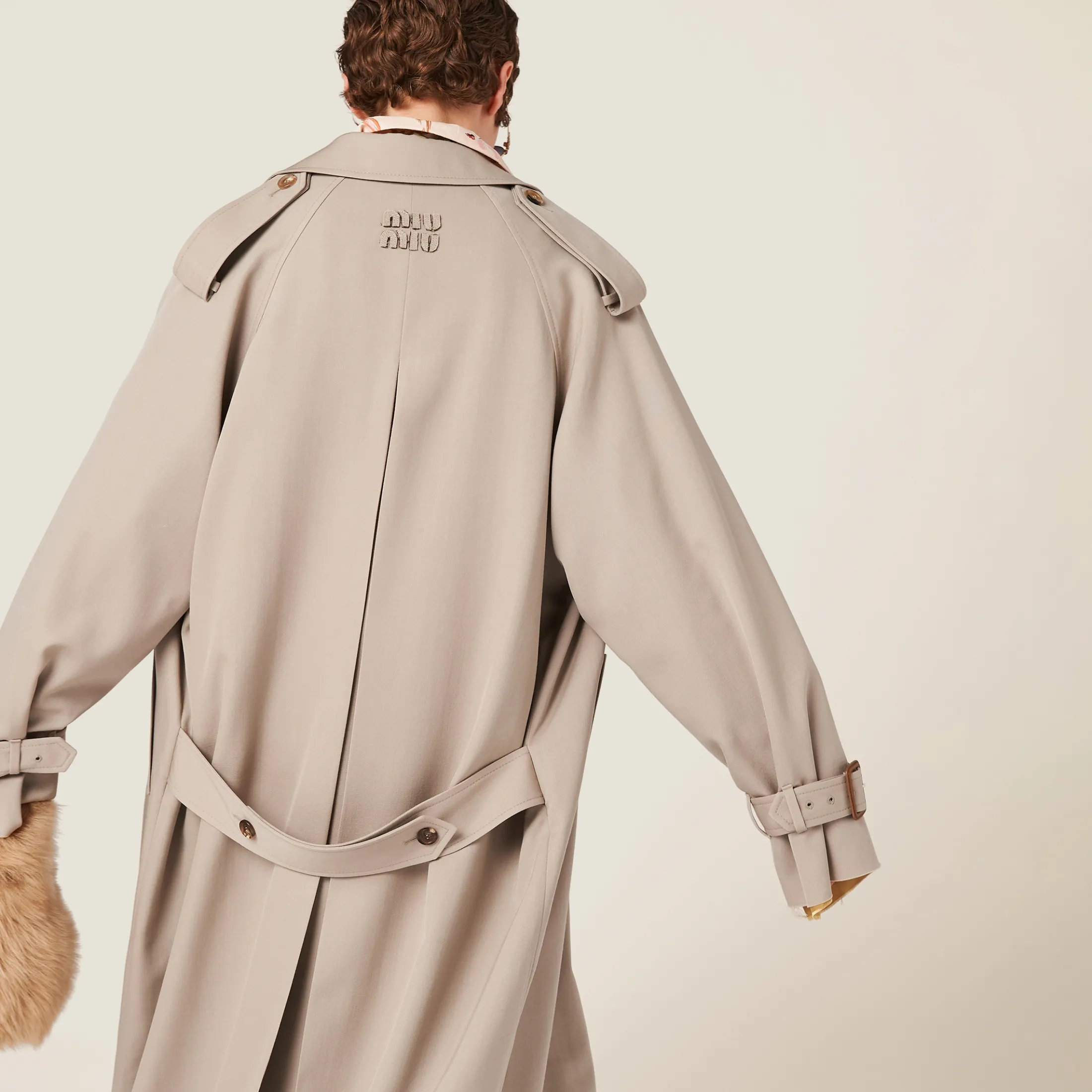 Cord Single-breasted Gabardine Coat | Miu Miu