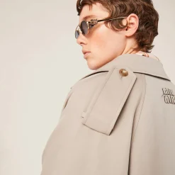 Cord Single-breasted Gabardine Coat | Miu Miu