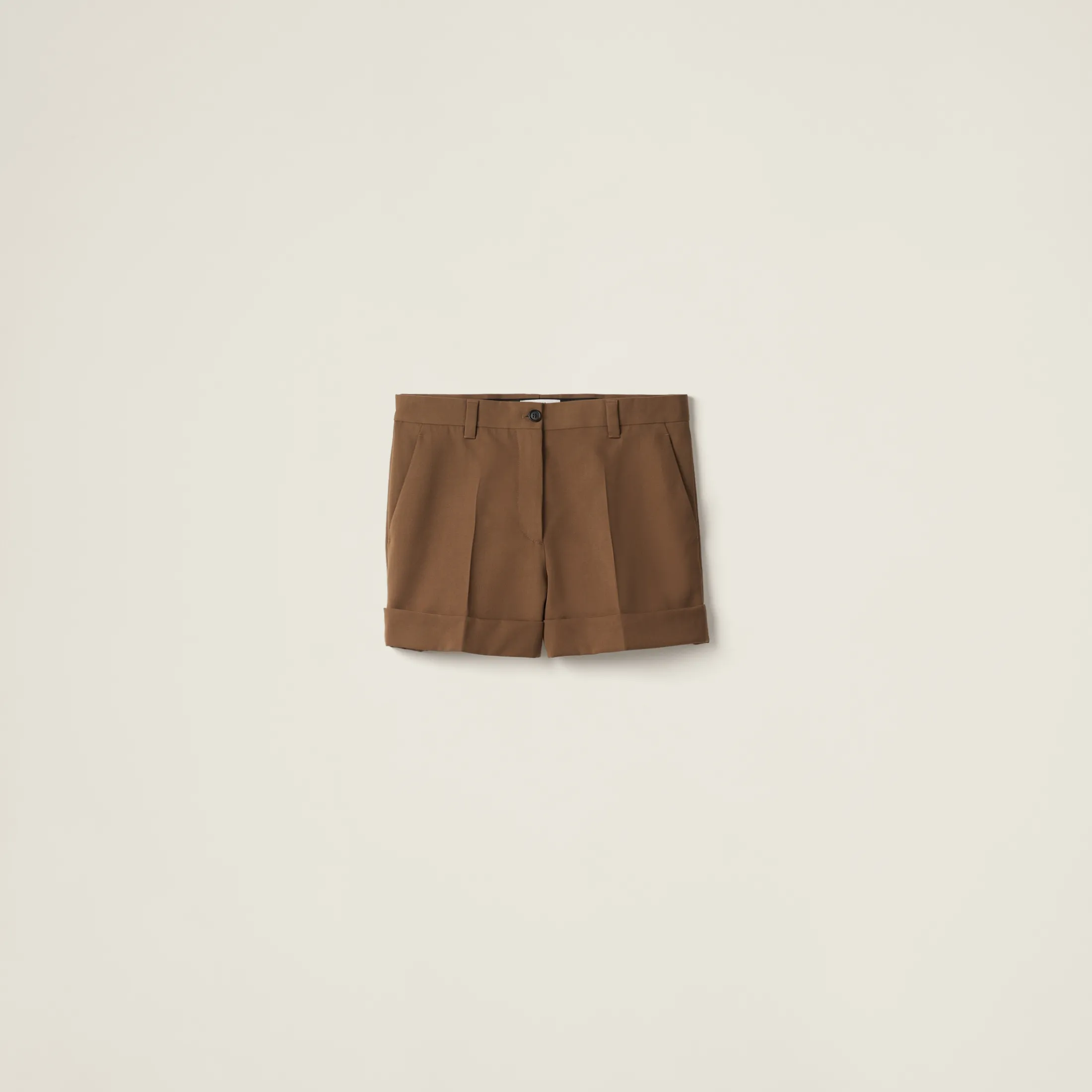 Cork Beige Gabardine Bermudas | Miu Miu