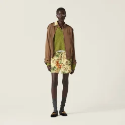 Cork Beige Gabardine Blouson Jacket | Miu Miu