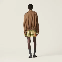 Cork Beige Gabardine Blouson Jacket | Miu Miu