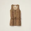 Cork Beige Gabardine Mini-dress | Miu Miu