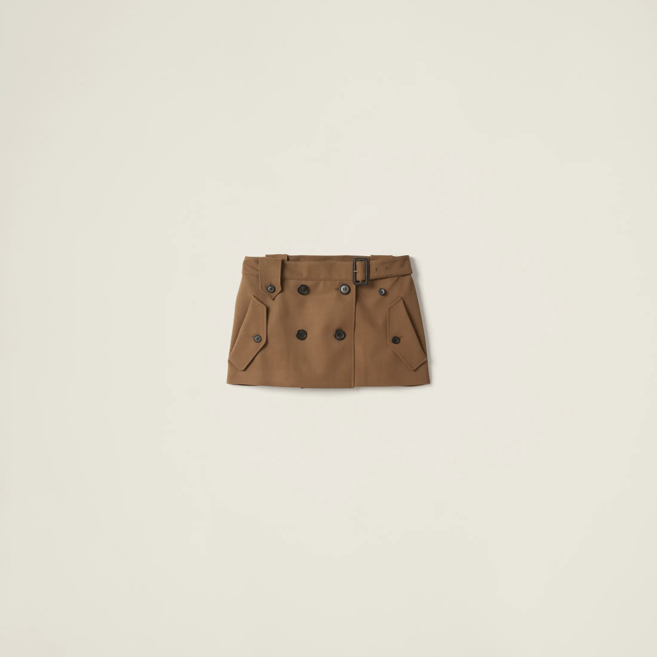Cork Beige Gabardine Miniskirt | Miu Miu