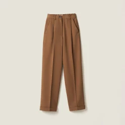 Cork Beige Gabardine Pants | Miu Miu