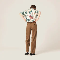 Cork Beige Gabardine Pants | Miu Miu