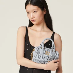 Cornflower Arcadie Matelassé Nappa Leather Bag | Miu Miu