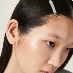 Cornflower Blue Enameled Metal Hair Clips | Miu Miu