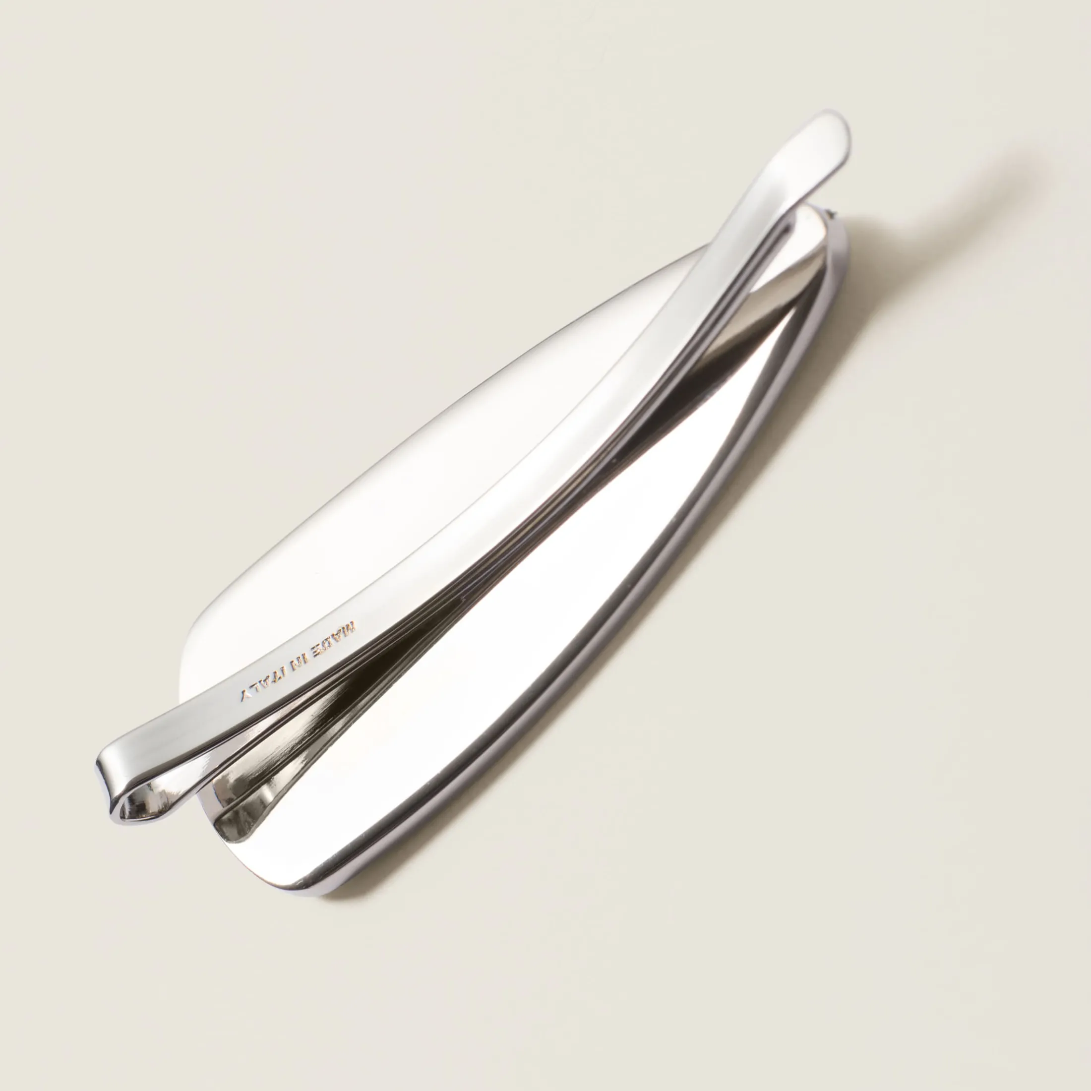 Cornflower Blue Enameled Metal Hair Clip | Miu Miu