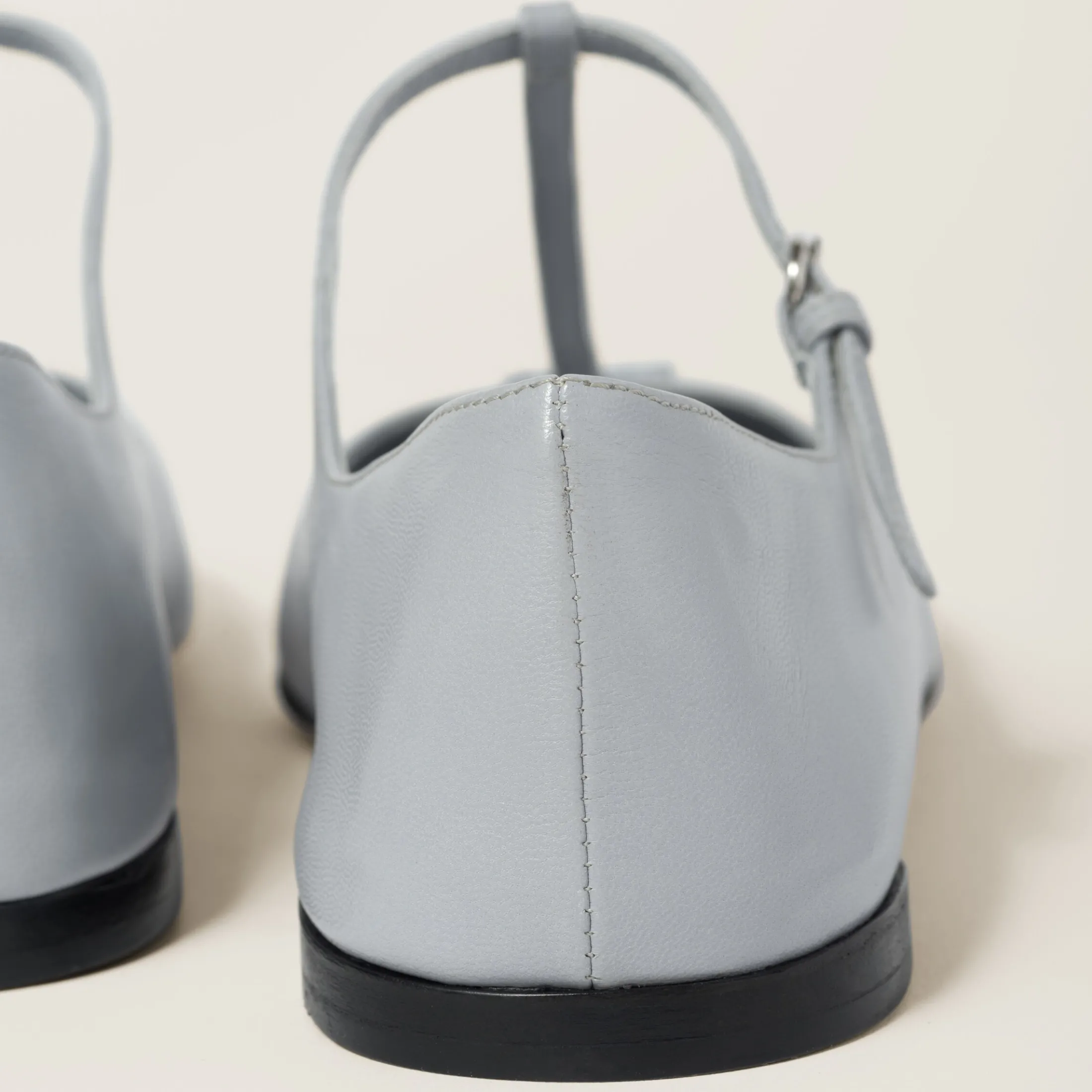 Cornflower Leather Ballerinas | Miu Miu