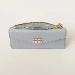 Cornflower Leather Card Holder | Miu Miu