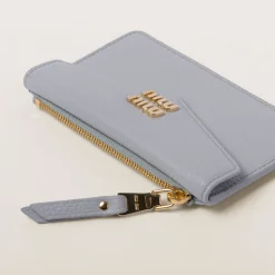Cornflower Leather Card Holder | Miu Miu