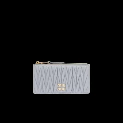 Cornflower Matelassé Nappa Leather Envelope Wallet | Miu Miu