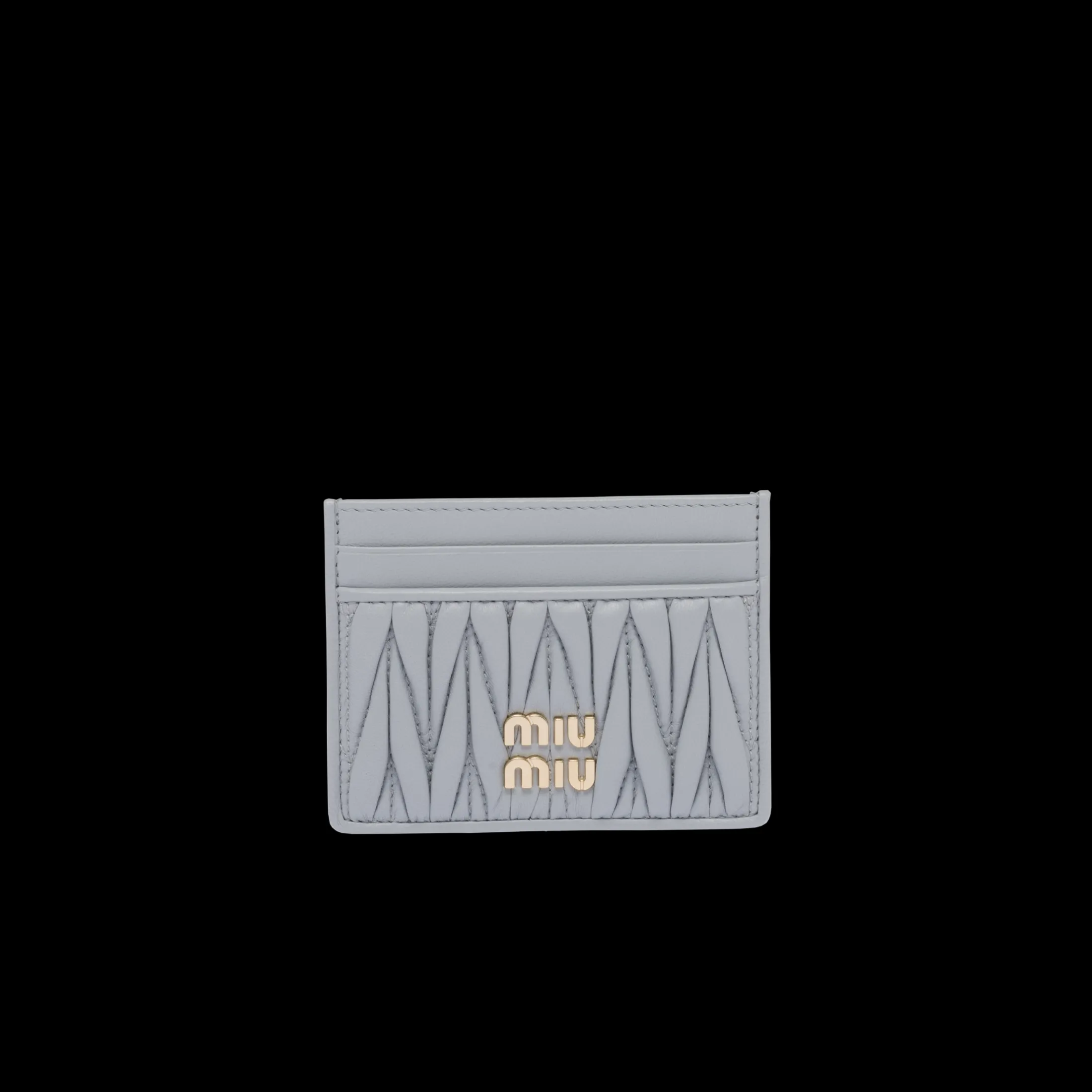 Cornflower Matelassé Nappa Leather Card Holder | Miu Miu
