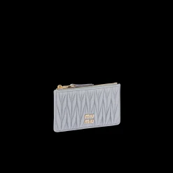 Cornflower Matelassé Nappa Leather Envelope Wallet | Miu Miu