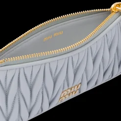 Cornflower Matelassé Nappa Leather Envelope Wallet | Miu Miu