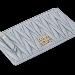 Cornflower Matelassé Nappa Leather Envelope Wallet | Miu Miu