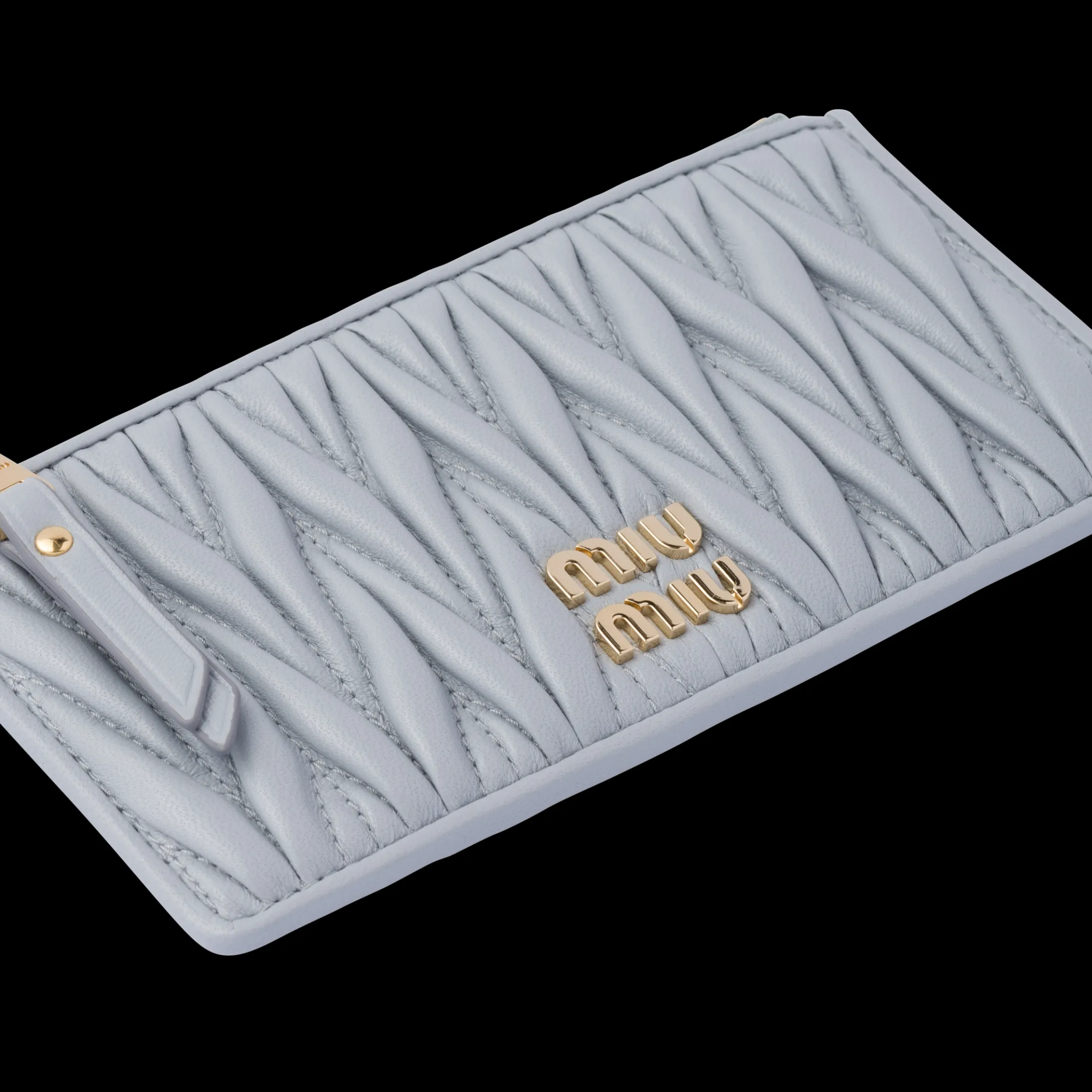 Cornflower Matelassé Nappa Leather Envelope Wallet | Miu Miu