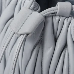 Cornflower Matelassé Nappa Leather Bucket Bag | Miu Miu