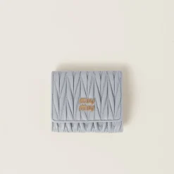 Cornflower Small Matelassé Nappa Leather Wallet | Miu Miu