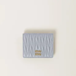 Cornflower Small Matelassé Nappa Leather Wallet | Miu Miu