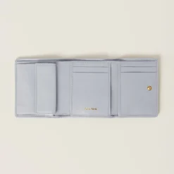 Cornflower Small Matelassé Nappa Leather Wallet | Miu Miu