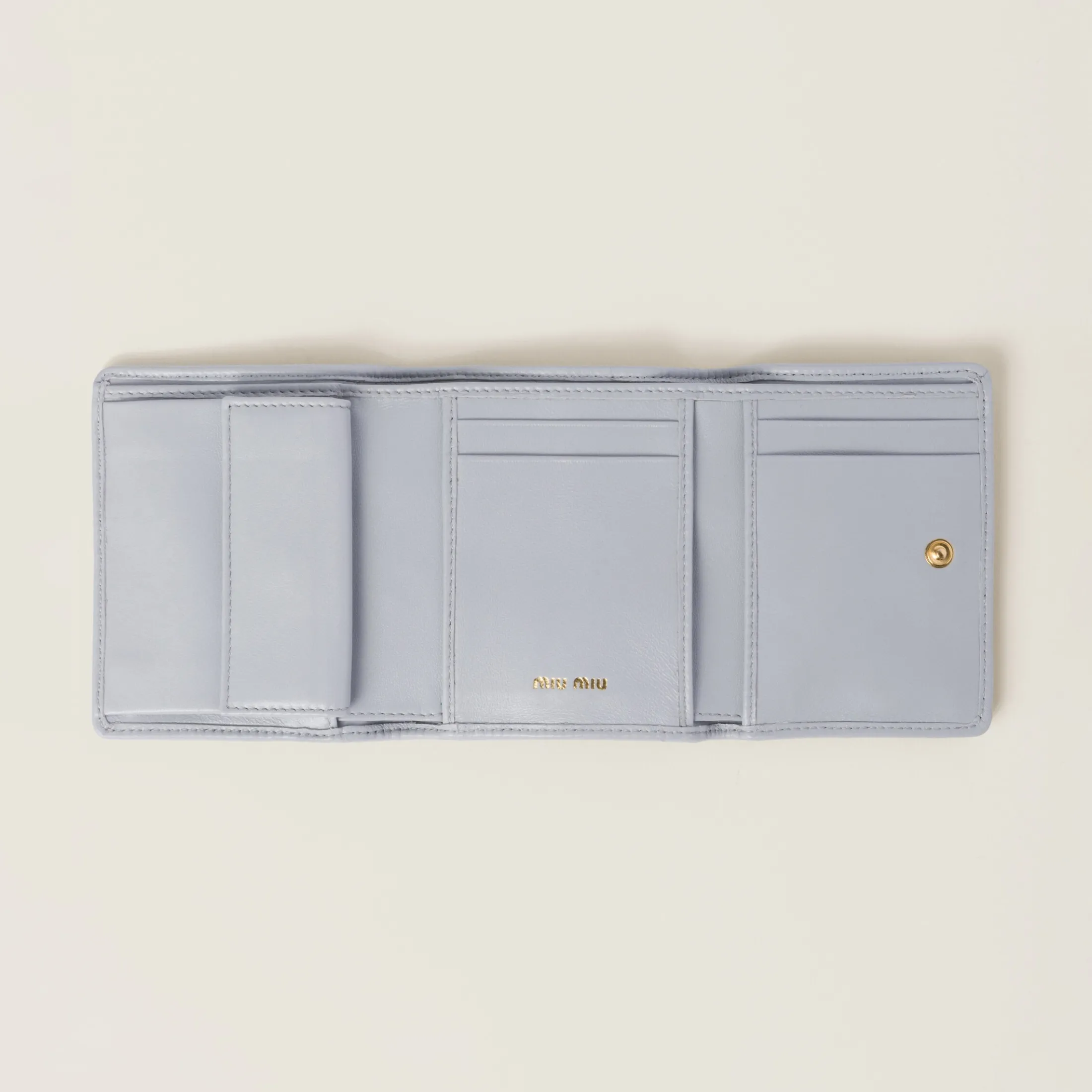 Cornflower Small Matelassé Nappa Leather Wallet | Miu Miu