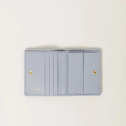Cornflower Small Matelassé Nappa Leather Wallet | Miu Miu