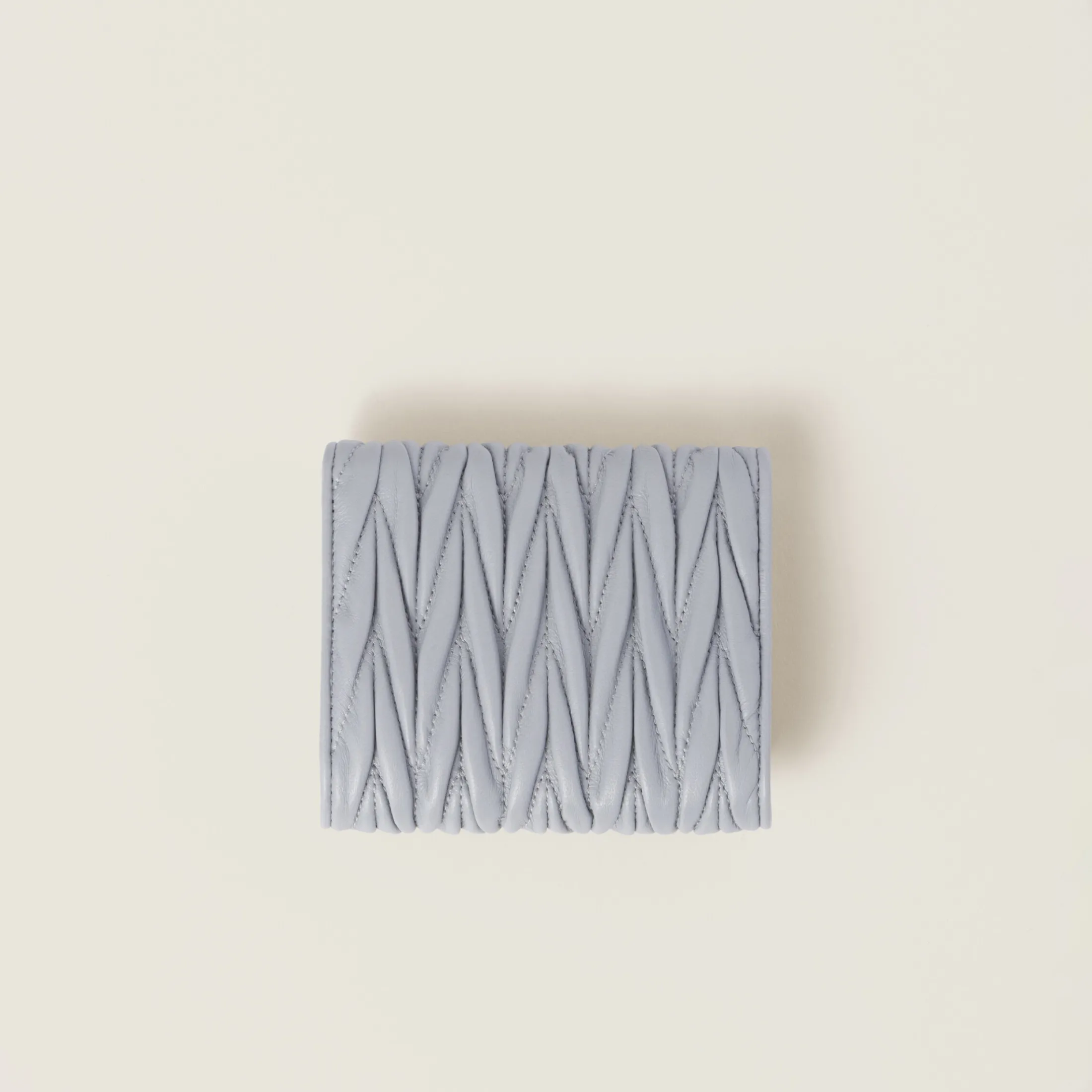 Cornflower Small Matelassé Nappa Leather Wallet | Miu Miu