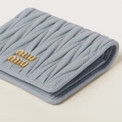 Cornflower Small Matelassé Nappa Leather Wallet | Miu Miu