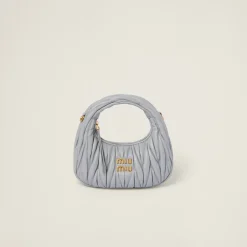 Cornflower Wander Matelassé Nappa Leather Hobo Mini-bag | Miu Miu