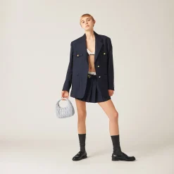 Cornflower Wander Matelassé Nappa Leather Hobo Bag | Miu Miu