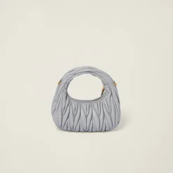 Cornflower Wander Matelassé Nappa Leather Hobo Mini-bag | Miu Miu