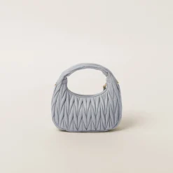 Cornflower Wander Matelassé Nappa Leather Hobo Bag | Miu Miu