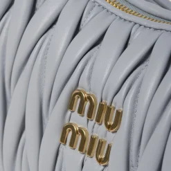 Cornflower Wander Matelassé Nappa Leather Hobo Bag | Miu Miu