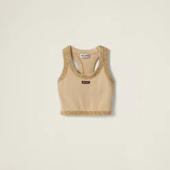 Cream Silk Knit Top | Miu Miu