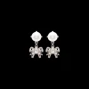 Cream/cristal Pendant Earrings With Crystals And Pearls | Miu Miu