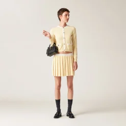 Cream/white Cashmere Miniskirt | Miu Miu